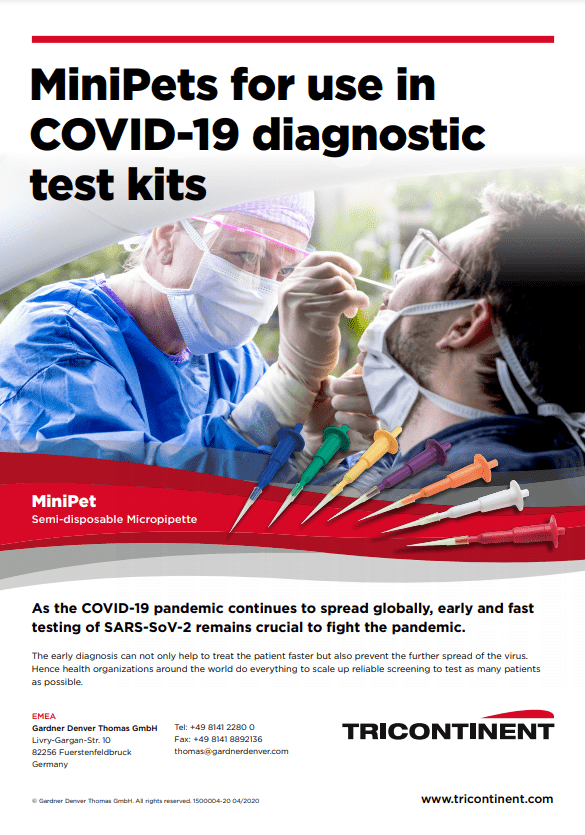 MiniPets for use in COVID-19 diagnostic test kits